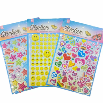 Cute Stickers Children Cartoon Bubble Sticker Smiley Face Expression Stickers Kindergarten Reward Stickers Diary Journal Decorative Sticker