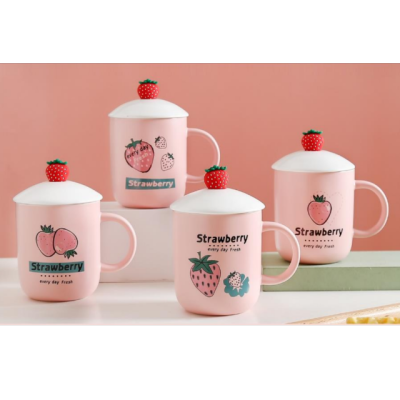 Fresh Fruit Ceramic Cup Couple Office Water Cup Gift Customized Advertising Cute Cartoon Avocado Mug
