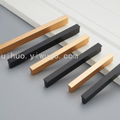 One-Word Handle Long Handle Two-Color Space Aluminum Alloy Handle Drawer Wardrobe Cabinet Door Handle