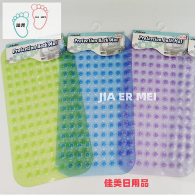 Jiamei Rectangular Transparent Foot Mat Comfortable Bath Massage Foot Mat Hotel Bath Non-Slip Mat Suction Cup Anti-Fall Floor Mat