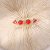 Sterling Silver Needle Korean Light Luxury Red Flower Pearl Internet Celebrity High-Grade Elegant Temperament Earrings Earrings