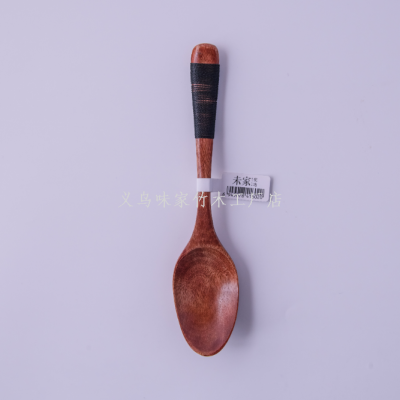 Vekoo Bamboo Factory Store Authentic Hotel Household Old Paint Wrapping Flat Handle Spoon 18.5*4:YX-MC6020