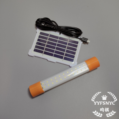 5V Solar Rechargeable Lamp LED Outdoor Camping Flashlight Emergency Light Night Market Stall USB Mobile Lamp