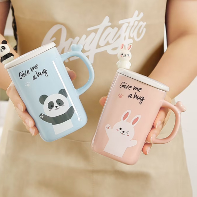 Ceramic Cup Cartoon creative Cup Lion Cup Panda Cup rabbit Cup mug gift Cup cute water glass coffee cup..