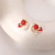 Sterling Silver Needle Korean Light Luxury Red Flower Pearl Internet Celebrity High-Grade Elegant Temperament Earrings Earrings