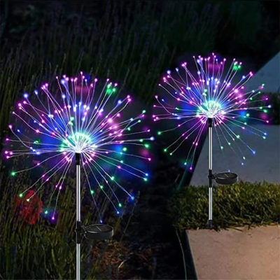 New Solar Floor Outlet Fireworks Lamp Led Starry Copper Wire Flashing Light Outdoor Waterproof Lawn Garden Decorative Light