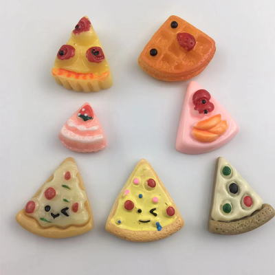 New Egg Pizza Dessert Cake Resin Simulation Small Size Candy Toy Children's Playground Toy House Accessories Wholesale