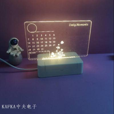 Transparent Acrylic Luminous Message Board INS Style Desktop Note Board Creative Memo Writing Board