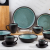 Danny Home Ceramics Bowl Plate Tableware Deep Bowl 6-Inch Gemstone Green Japanese Nordic Marble Light Luxury Ceramics