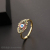European and American Fashion Colorful Oil Necklace Zircon Ring Personality Simple Cute Bracelet Fashion Eye Open Ring Female