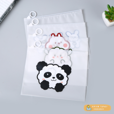Cartoon Animal Pattern Transparent Pencil Case Student Test Paper Bag Office File Bag Waterproof Pencil Case