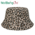 Simple Leopard Print Black and White Pattern Printing Bucket Hat Japanese Personality Graffiti Sun Protection Sunshade Travel & Outdoor Bucket Hat