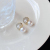 Sterling Silver Needle Fan-Shaped Diamond Exquisite Small Pearl Earrings New French Style Temperament to Make round Face Thin-Looked Earrings Female Fashion