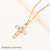 Europe and America Cross Border Popular Color Zircon Cross Pendant Necklace Women's Sweater Chain Niche High Sense Ins Style