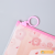 Topkey Stationery Pink Rabbit Ring Zippered File Bag Student Storage Bag Cartoon Pencil Bag Waterproof Bag