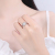 Tik Tok Live Stream Same Style Classic Square Bag Moissanite Ring Korean Style Women's Fashion Temperament Open Diamond Ring Factory Direct Sales