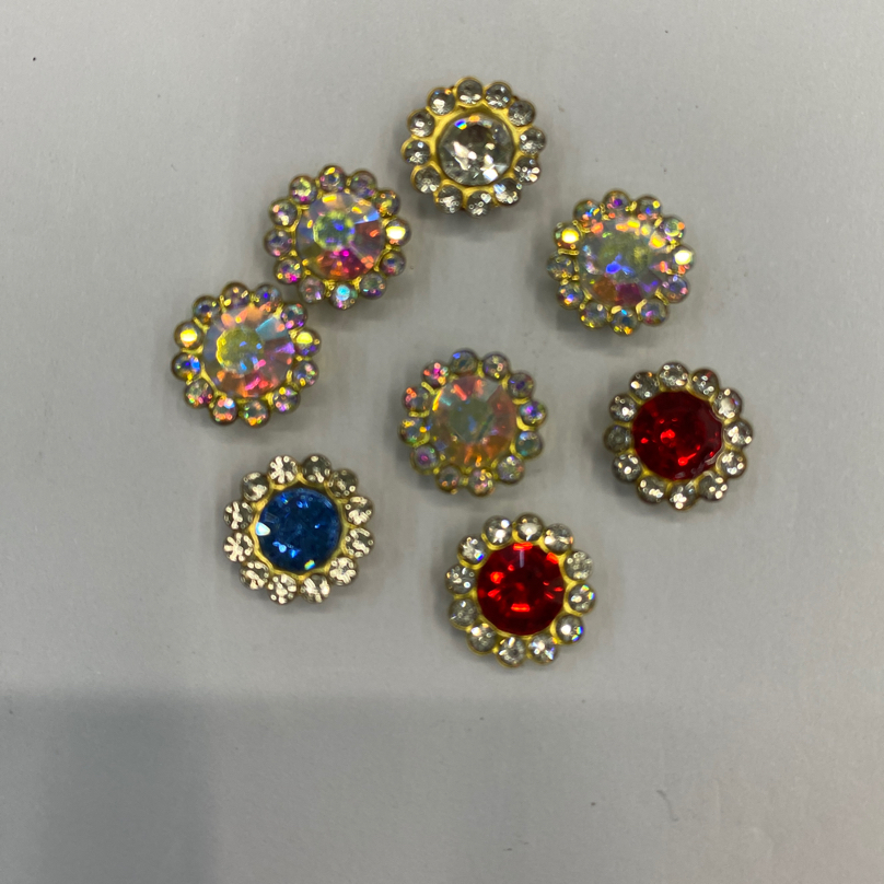 太阳花镶钻手缝扣可粘花边钻服装辅料