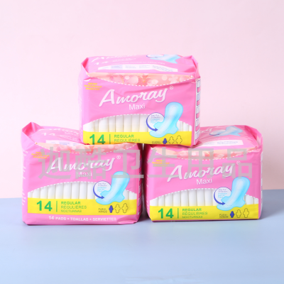 Simple Export Daily Female Sanitary Napkin Comfortable Breathable Menstrual Care Sanitary Pads 14 Pieces Per Package