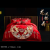 New High-End Wedding Chinese Pure Cotton Bright Red Thorn Four-Piece Set Six-Piece Bed Sheet Prosperity Brought by the Dragon and the Phoenix Wedding Set
