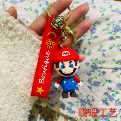 New Anime Key Chain Mario Large Doll Cute Cartoon Key Button Pendant Schoolbag Pendant