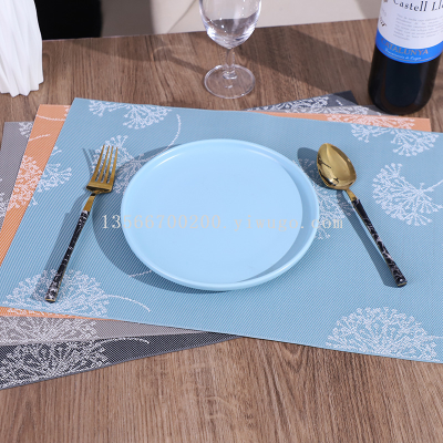 Nordic and Japanese Style Chinese Style Woven Coarse Ice Yarn Dandelion Insulation Western Bowl Dining Table PVC Coaster Textilene Placemat
