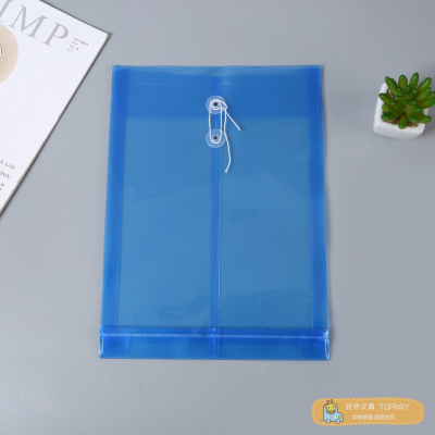 A4 Rope-Wound Transparent File Bag Thickened Bag Large Capacity Blank File Bag Contract Test Paper Material File Bag