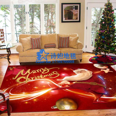 Shida Cross-Border Carpet Christmas Carpet Living Room Carpet Cartoon Santa Claus Carpet Doorway Decoration Carpet