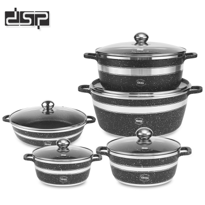 DSP DSP Pot Set Non-Stick Pan Five-Piece Kitchen Induction Cooker CA015-S01-Black