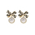 Korean Style Black and White Plaid Sterling Silver Needle Bow Earrings for Women +2022 New Chessboard Plaid Fashionable and Versatile Earrings Fashion