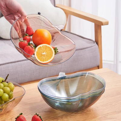 New Pet Fruit Plate Household  Coffee Table Snack Display Plate Storage Transparent Fruit Basket Crystal Candy Plate