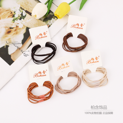 Colorful Basic Headband Internet Celebrity High Elastic Headdress Two-in-One Hair Band Ponytail Rope Simple Sweet All-Matching Tie Hair