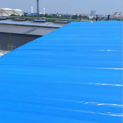 Blue Coiled Material Heat Insulation Coiled Material Colored Steel Tile Fire-Free Baking Self-Adhesive Waterproofing Membrane Aluminum Foil Surface Waterproof Coiled Material