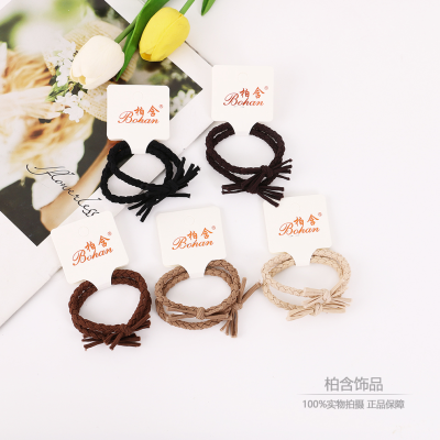 Japanese and Korean Fashion Basic Style Hand Knotted Braided Sweet Head Rope Twist Braid Hair Rope Hair Band Hair Ring