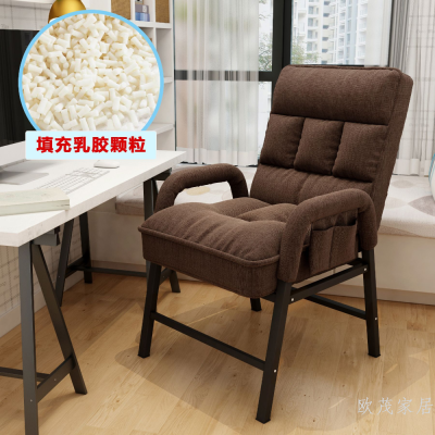 Quality Single Sofa Fabric Folding Lazy Sofa Band Pedal Lunch Break Chair Living Room Bedroom Folding Backrest Recliner