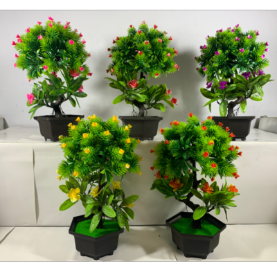 Artificial Flower Artificial Green Plant Plastic Bonsai Potted Living Room Decoration Dried Flower and Fake Flower Ornaments