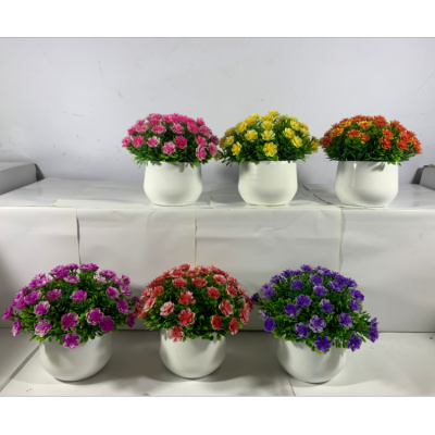 Decoration Fake Flower and Grass Living Room Decoration Silk Flower Home Decoration Simulation Plastic Simulation Bouquet Small Pot Plant
