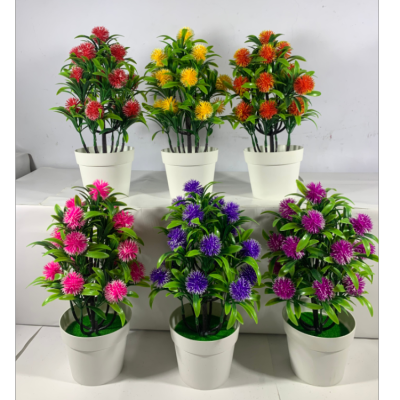 New Artificial Green Plant Potted Desktop Emulational Flower Decoration Indoor Plastic Fake Flower Bonsai