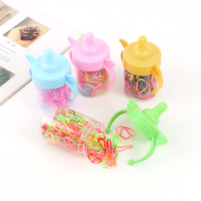 Disposable Children's Cute Wings Bottled Black Hair Tie Small Rubber Band High Elastic Hair Band Color Rubber Band