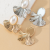 2 Pairs a Set of Design Pearl Silver Letter Leaf-Shaped Earring Elegant and Advanced