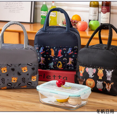 Cartoon Cute Insulated Bag Outdoor Portable Picnic Bag Oxford Cloth Multifunctional Student Lunch Bag