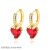 European and American New Copper Plating 18K Gold Love Zircon Earrings Stylish Graceful Simple Heart-Shaped Earring Ear Clip Women