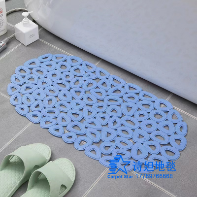 Shida PVC Hollow Oval Water Drops Bathroom Non-Slip Mat Floor Mat Bathroom Shower Room Bathtub Bath Non-Slip Mat