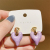 Japanese and Korean Dripping Oil Metal Simplicity Love 925 Silver Pin Earrings Female 2022 New Personality All-Match Temperament Earrings Fashion