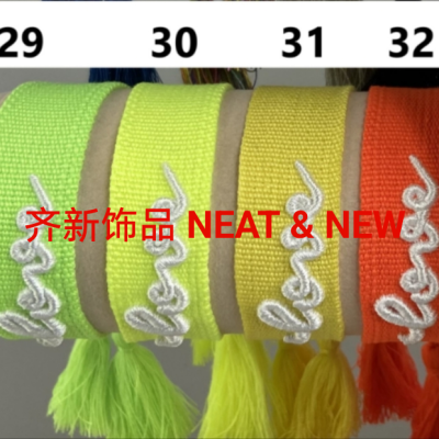 European and American Embroidered Bracelet Popular Letter Woven Wrist Strap Hand-Woven Tassel Diorcd Home Tassel Bracelet