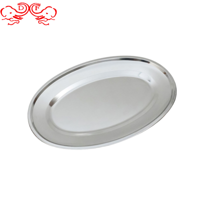 Df99480 Stainless Steel Thai Egg Plate Egg Plate Oval Disk Food Tray Tray Pastry Plate for Kitchen and Hotel