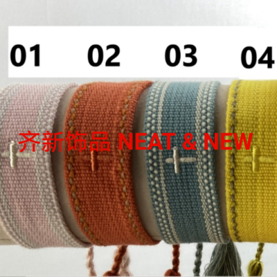 D Shop Spot Embroidery Wrist Strap Tassel Woven Bracelet Female Bohemian Style Letter European and American Carrying Strap Dijia