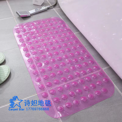 Shida Hotel Solid Color PVC Bathroom Massage Non-Slip Floor Mat Household Kitchen Bathroom Mat Mat with Suction Cup