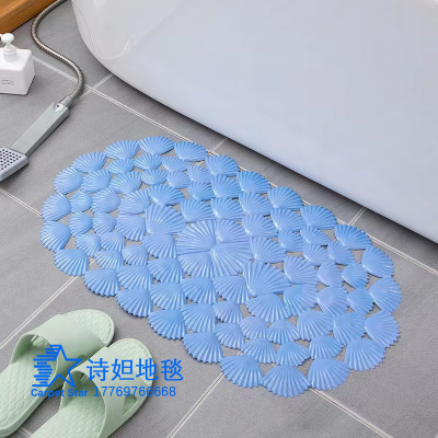 Shida PVC Bathroom Mat Shell Bath Massage Foot Mat Bath Bathtub Floor Mat with Suction Cup Wholesale and Retail