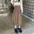 Women's Coffee Pleated Skirt with Shirt, Autumn and Winter High Waist A- line Skirt Mid-Length Skirt, 2022 New