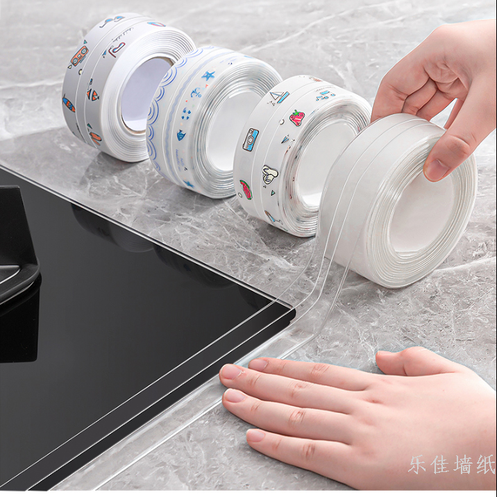 厨房防油贴纸自粘灶台防水封边耐高温煤气灶缝隙台面防霉胶水